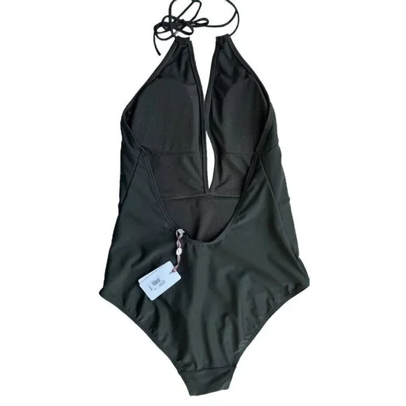 Ted Baker London Pikaa Halter one piece Swimsuit Khaki size 4 = US Size 10 - Picture 6 of 11